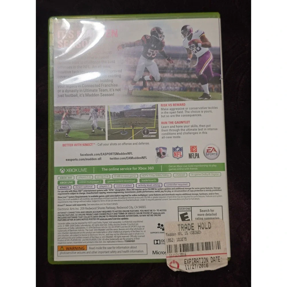 EA Sports Madden NFL 15 Xbox 360 Standard Edition Good 7330603301
